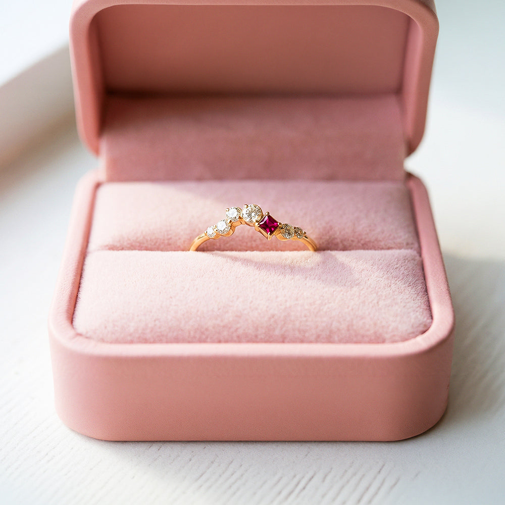18K Gold Finish Wishbone Ring - Luxe5158 - Rings | Singapore Jewellery, Wedding Rings & Gifts | Same Day Delivery | Tiara.com.sg
