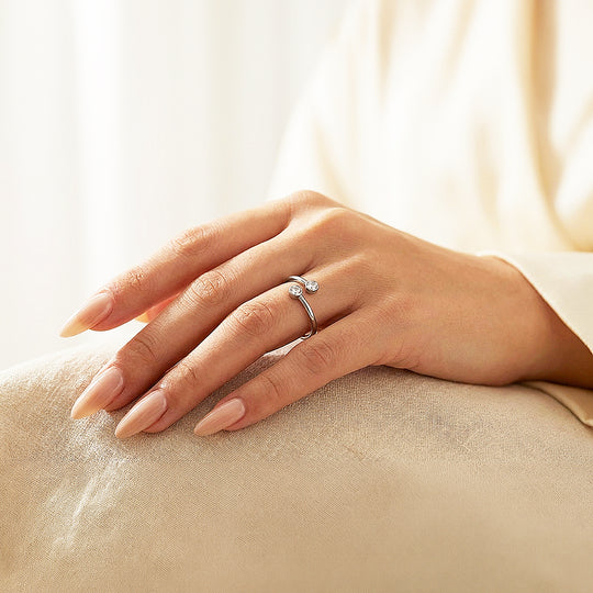 Toi et Moi Ring | Diamond Simulant | Stainless Steel | Luxe5166 - Rings | Singapore Jewellery, Wedding Rings &amp; Gifts | Same Day Delivery | Tiara.com.sg