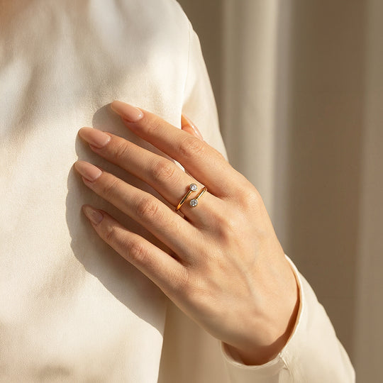 Toi et Moi Ring | Diamond Simulant | Stainless Steel | Luxe5166 - Rings | Singapore Jewellery, Wedding Rings &amp; Gifts | Same Day Delivery | Tiara.com.sg