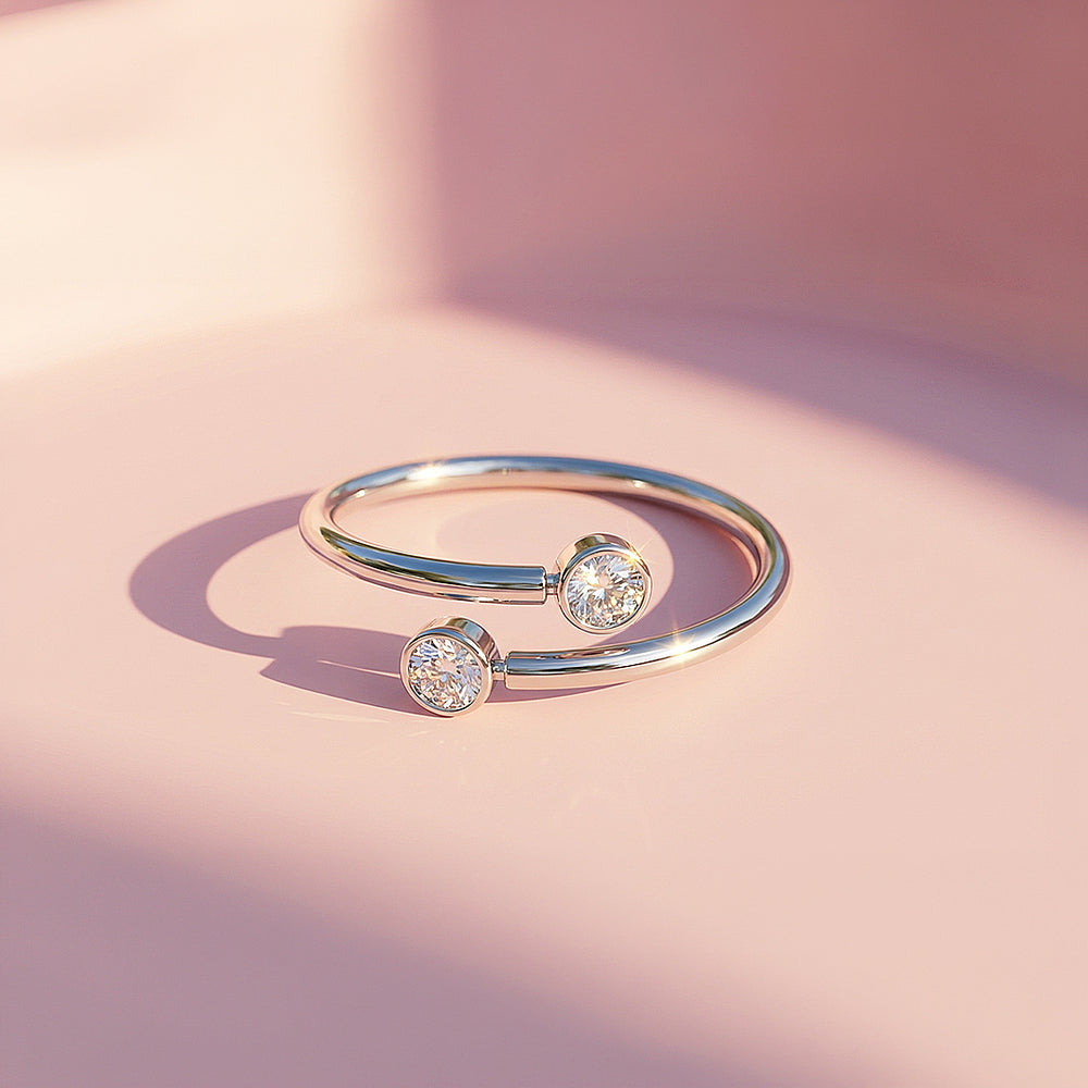 Toi et Moi Ring | Diamond Simulant | Stainless Steel | Luxe5166 - Rings | Singapore Jewellery, Wedding Rings & Gifts | Same Day Delivery | Tiara.com.sg
