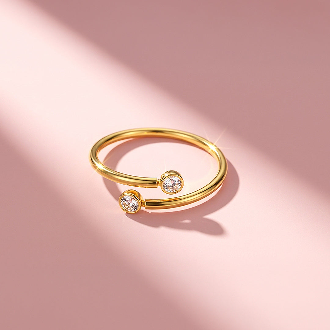 Toi et Moi Ring | Diamond Simulant | Stainless Steel | Luxe5166 - Rings | Singapore Jewellery, Wedding Rings &amp; Gifts | Same Day Delivery | Tiara.com.sg