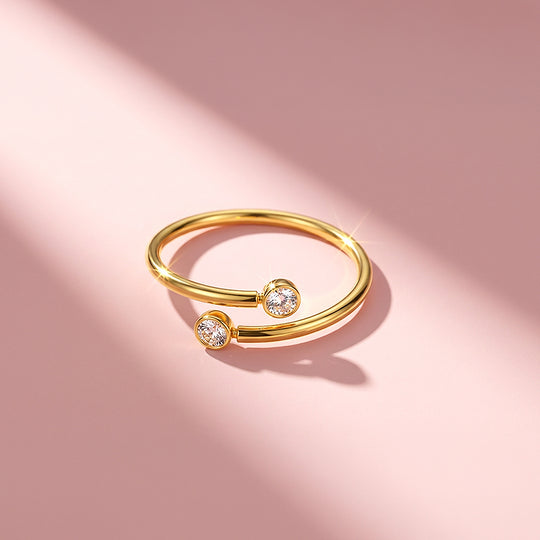 Toi et Moi Ring | Diamond Simulant | Stainless Steel | Luxe5166 - Rings | Singapore Jewellery, Wedding Rings &amp; Gifts | Same Day Delivery | Tiara.com.sg