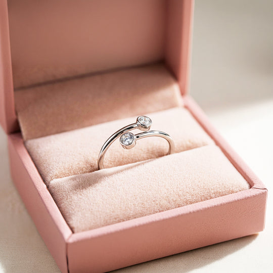 Toi et Moi Ring | Diamond Simulant | Stainless Steel | Luxe5166 - Rings | Singapore Jewellery, Wedding Rings &amp; Gifts | Same Day Delivery | Tiara.com.sg