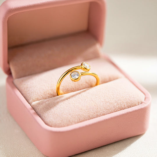 Toi et Moi Ring | Diamond Simulant | Stainless Steel | Luxe5166 - Rings | Singapore Jewellery, Wedding Rings &amp; Gifts | Same Day Delivery | Tiara.com.sg