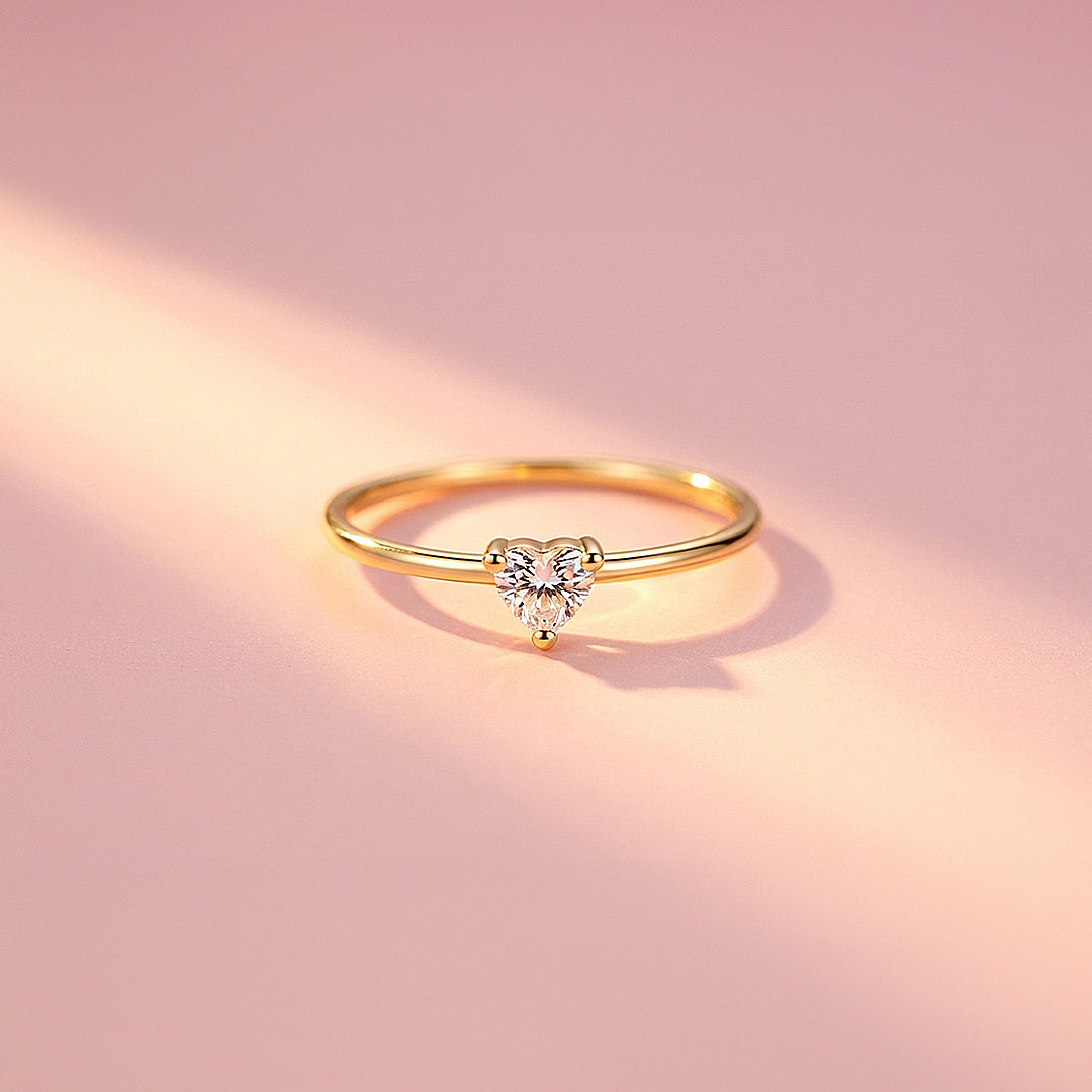 Solitaire Ring | Heart Cut | Diamond Simulant | Luxe5167 - Rings | Singapore Jewellery, Wedding Rings &amp; Gifts | Same Day Delivery | Tiara.com.sg