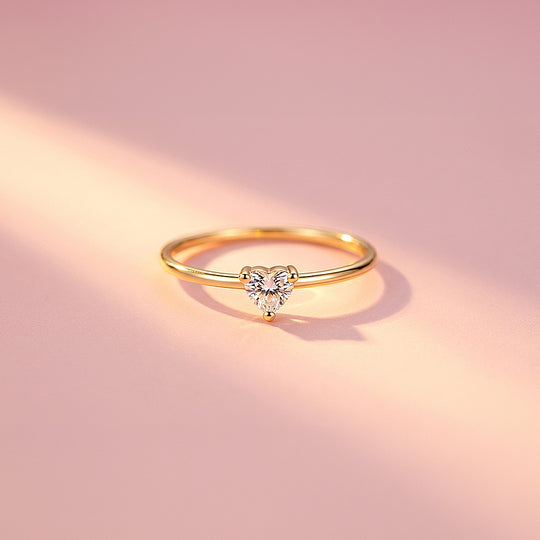 Solitaire Ring | Heart Cut | Diamond Simulant | Luxe5167 - Rings | Singapore Jewellery, Wedding Rings &amp; Gifts | Same Day Delivery | Tiara.com.sg