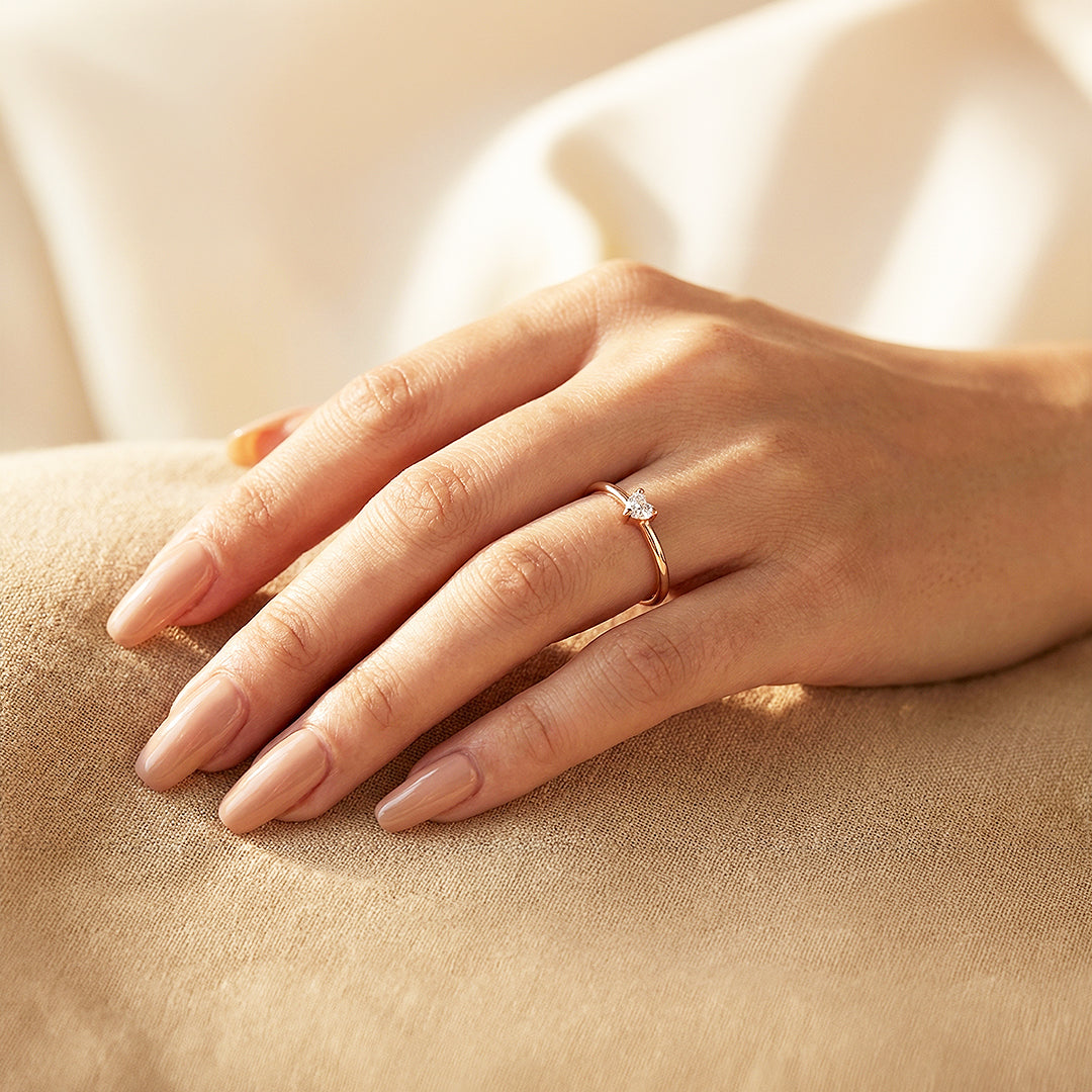 Solitaire Ring | Heart Cut | Diamond Simulant | Luxe5167 - Rings | Singapore Jewellery, Wedding Rings &amp; Gifts | Same Day Delivery | Tiara.com.sg