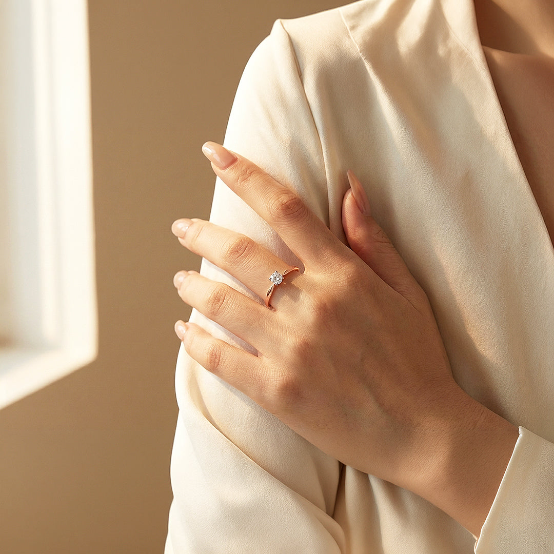 Dainty Solitaire Ring | Diamond Simulant | Titanium Steel | Luxe5169 - Rings | Singapore Jewellery, Wedding Rings &amp; Gifts | Same Day Delivery | Tiara.com.sg