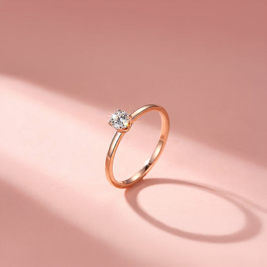 Dainty Solitaire Ring | Diamond Simulant | Titanium Steel | Luxe5169 - Rings | Singapore Jewellery, Wedding Rings &amp; Gifts | Same Day Delivery | Tiara.com.sg