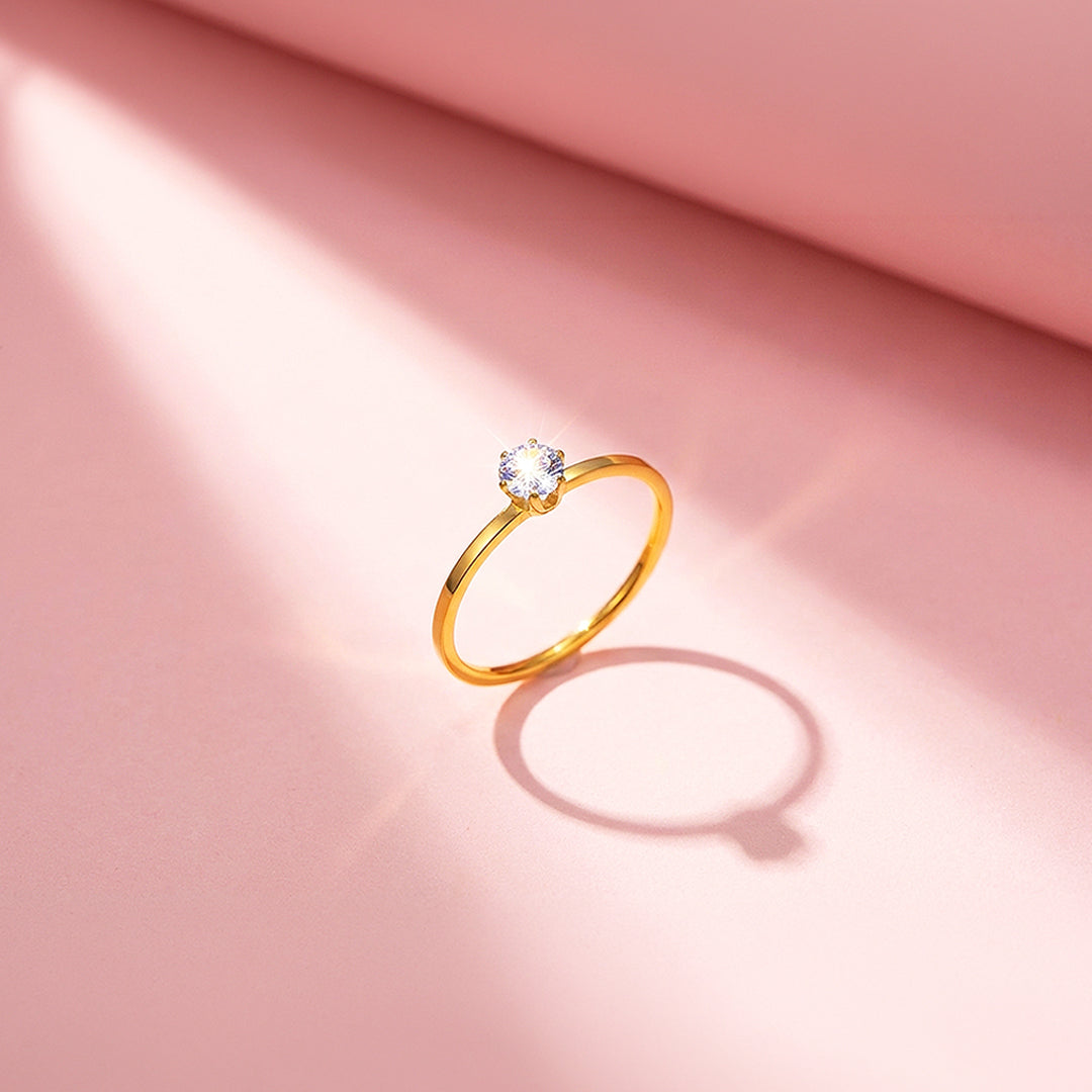 Dainty Solitaire Ring | Diamond Simulant | Titanium Steel | Luxe5169 - Rings | Singapore Jewellery, Wedding Rings &amp; Gifts | Same Day Delivery | Tiara.com.sg