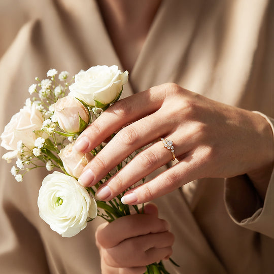 Cluster Ring | Petite Brilliance | Diamond Simulant | Titanium Steel | Luxe5170 - Rings | Singapore Jewellery, Wedding Rings &amp; Gifts | Same Day Delivery | Tiara.com.sg