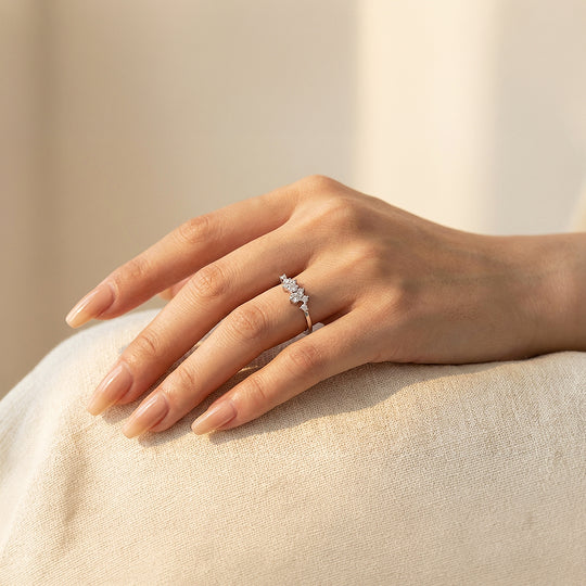 Cluster Ring | Petite Brilliance | Diamond Simulant | Titanium Steel | Luxe5170 - Rings | Singapore Jewellery, Wedding Rings &amp; Gifts | Same Day Delivery | Tiara.com.sg