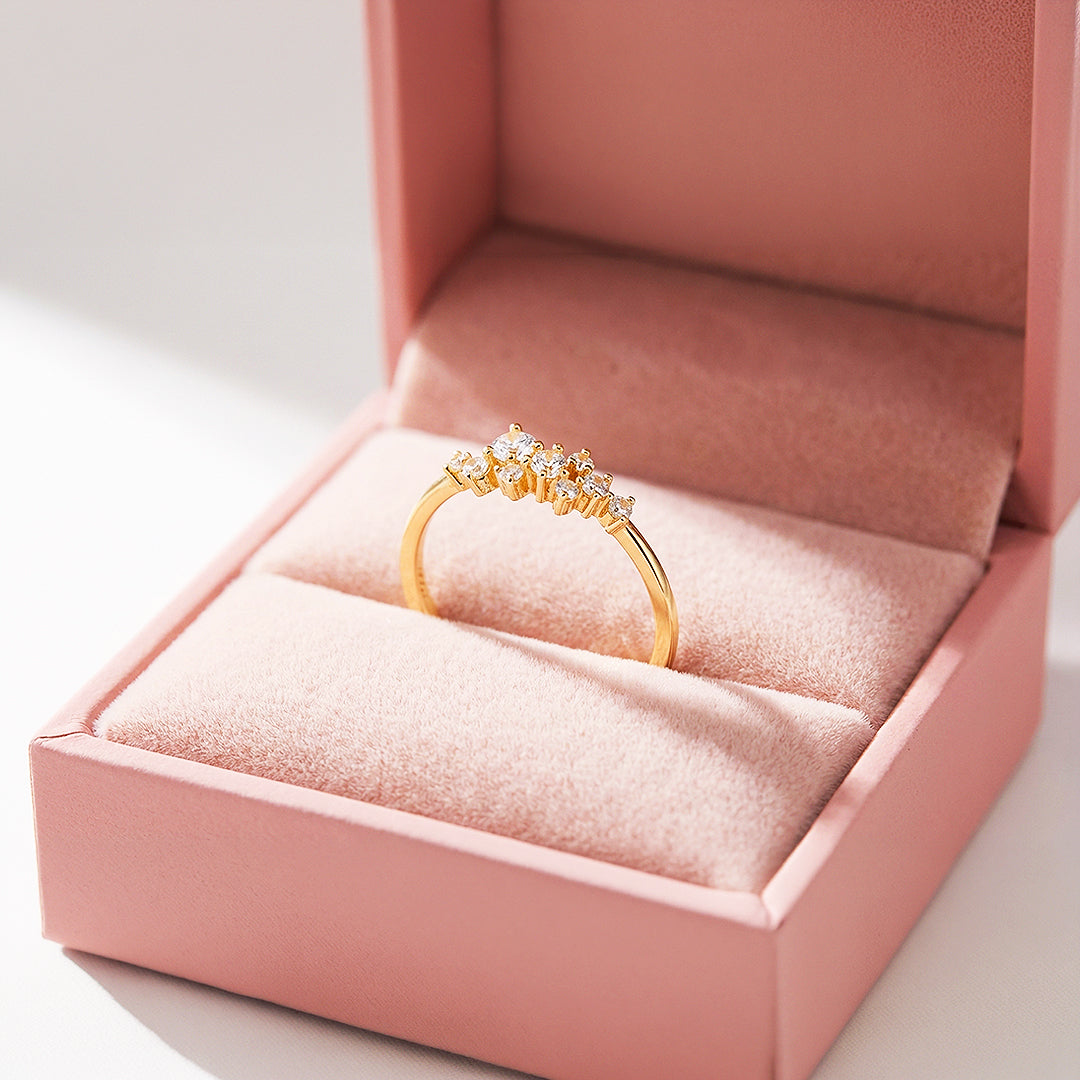 Cluster Ring | Petite Brilliance | Diamond Simulant | Titanium Steel | Luxe5170 - Rings | Singapore Jewellery, Wedding Rings & Gifts | Same Day Delivery | Tiara.com.sg