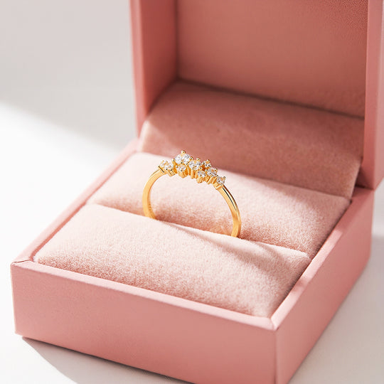 Cluster Ring | Petite Brilliance | Diamond Simulant | Titanium Steel | Luxe5170 - Rings | Singapore Jewellery, Wedding Rings &amp; Gifts | Same Day Delivery | Tiara.com.sg