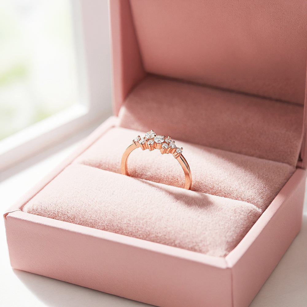 Cluster Ring | Petite Brilliance | Diamond Simulant | Titanium Steel | Luxe5170 - Rings | Singapore Jewellery, Wedding Rings & Gifts | Same Day Delivery | Tiara.com.sg