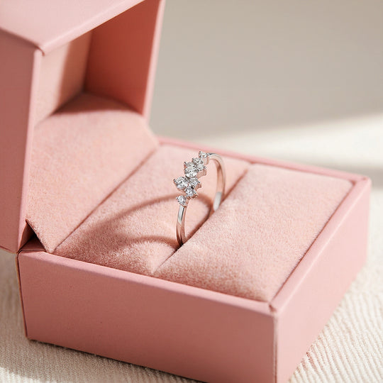 Cluster Ring | Petite Brilliance | Diamond Simulant | Titanium Steel | Luxe5170 - Rings | Singapore Jewellery, Wedding Rings &amp; Gifts | Same Day Delivery | Tiara.com.sg