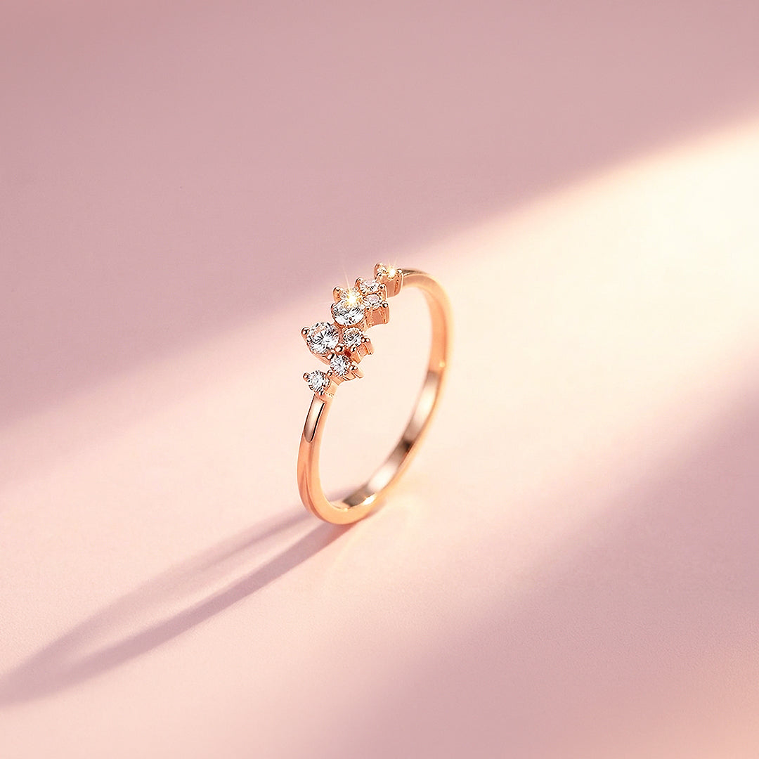 Cluster Ring | Petite Brilliance | Diamond Simulant | Titanium Steel | Luxe5170 - Rings | Singapore Jewellery, Wedding Rings &amp; Gifts | Same Day Delivery | Tiara.com.sg