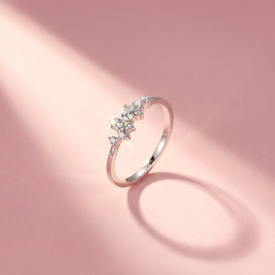 Cluster Ring | Petite Brilliance | Diamond Simulant | Titanium Steel | Luxe5170 - Rings | Singapore Jewellery, Wedding Rings &amp; Gifts | Same Day Delivery | Tiara.com.sg