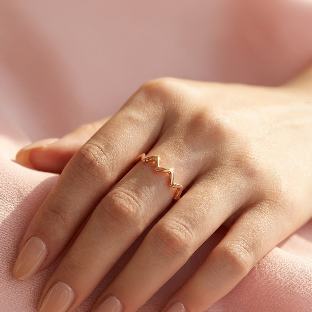 Minimalist Band | Geometric Zig-Zag | Titanium Steel | Luxe5171 - Rings | Singapore Jewellery, Wedding Rings & Gifts | Same Day Delivery | Tiara.com.sg