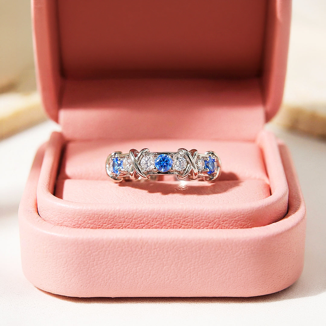 Eternity Cross Band | Adjustable | Diamond Simulant | Dual-Tone Plated | Luxe5180 - Rings | Singapore Jewellery, Wedding Rings & Gifts | Same Day Delivery | Tiara.com.sg