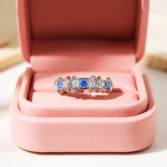 Eternity Cross Band | Adjustable | Diamond Simulant | Dual-Tone Plated | Luxe5180 - Rings | Singapore Jewellery, Wedding Rings &amp; Gifts | Same Day Delivery | Tiara.com.sg