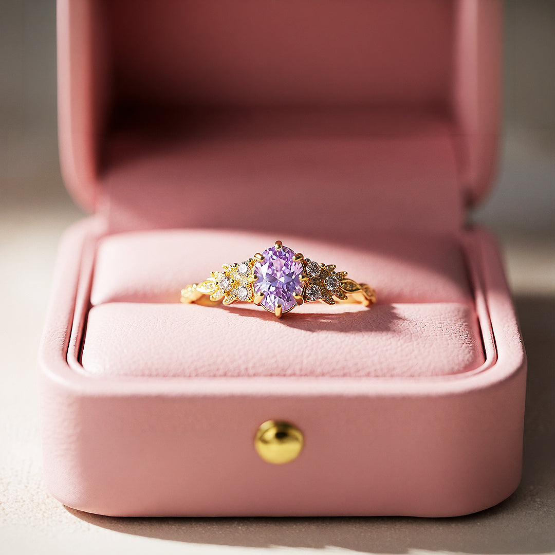 Engagement Ring | Purple Diamond Simulant | Luxe5183 - Rings | Singapore Jewellery, Wedding Rings & Gifts | Same Day Delivery | Tiara.com.sg