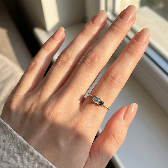Dual-Stone Twisted Band Ring | Diamond Simulant | 925 Sterling Silver | Prm5008