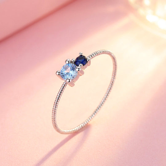 Dual-Stone Twisted Band Ring | Diamond Simulant | 925 Sterling Silver | Prm5008