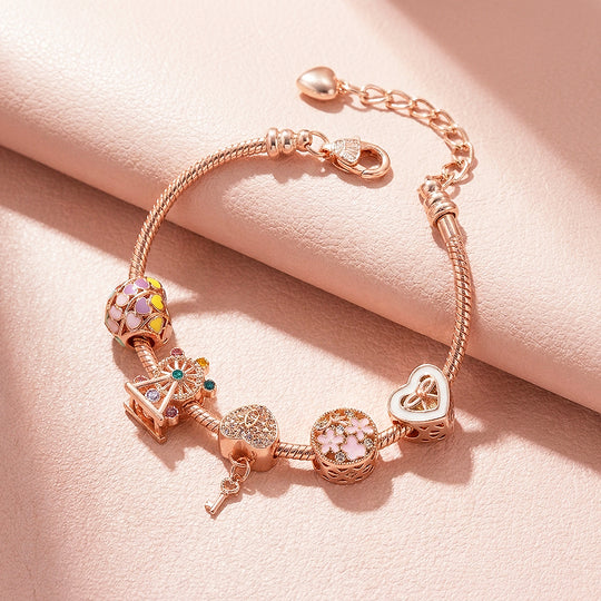 Ferris Wheel Charm Bracelet | Diamond Simulant | Luxe6079