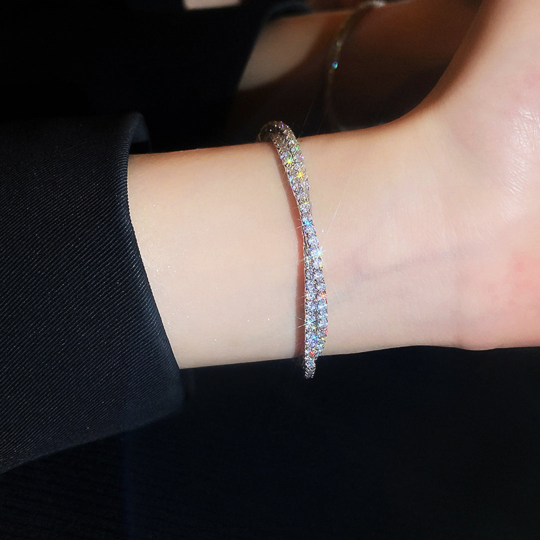 Asymmetrical Ring Cuff | Adjustable | High-Brilliance Diamond Simulant | Luxe6317 - bangle | Singapore Jewellery, Wedding Rings &amp; Gifts | Same Day Delivery | Tiara.com.sg