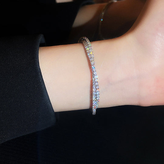Asymmetrical Ring Cuff | Adjustable | High-Brilliance Diamond Simulant | Luxe6317 - bangle | Singapore Jewellery, Wedding Rings &amp; Gifts | Same Day Delivery | Tiara.com.sg