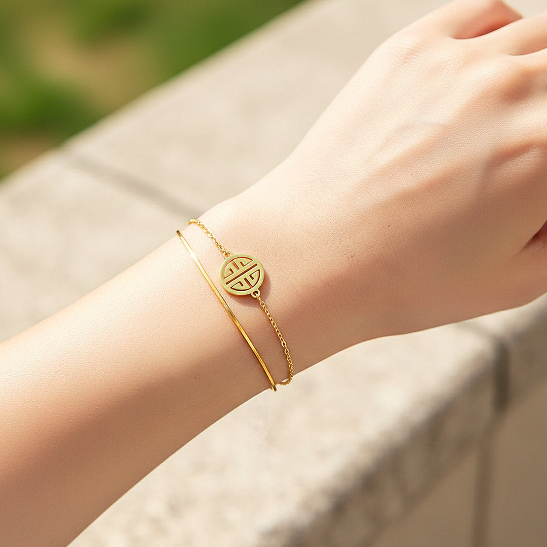 Fortune Fu Bracelet | Diamond Simulant | Luxe6349 - bangle | Singapore Jewellery, Wedding Rings &amp; Gifts | Same Day Delivery | Tiara.com.sg