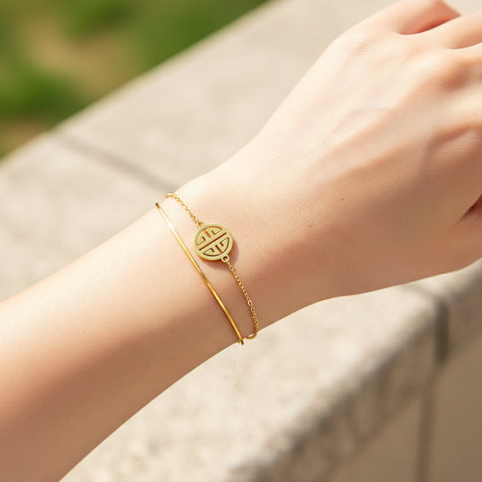 Fortune Fu Bracelet | Diamond Simulant | Luxe6349 - bangle | Singapore Jewellery, Wedding Rings &amp; Gifts | Same Day Delivery | Tiara.com.sg
