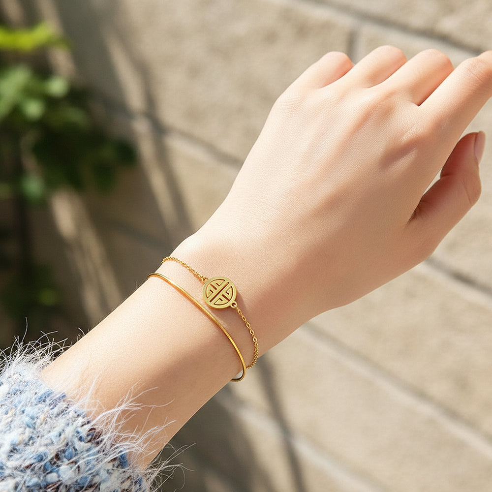 Fortune Fu Bracelet | Diamond Simulant | Luxe6349 - bangle | Singapore Jewellery, Wedding Rings & Gifts | Same Day Delivery | Tiara.com.sg
