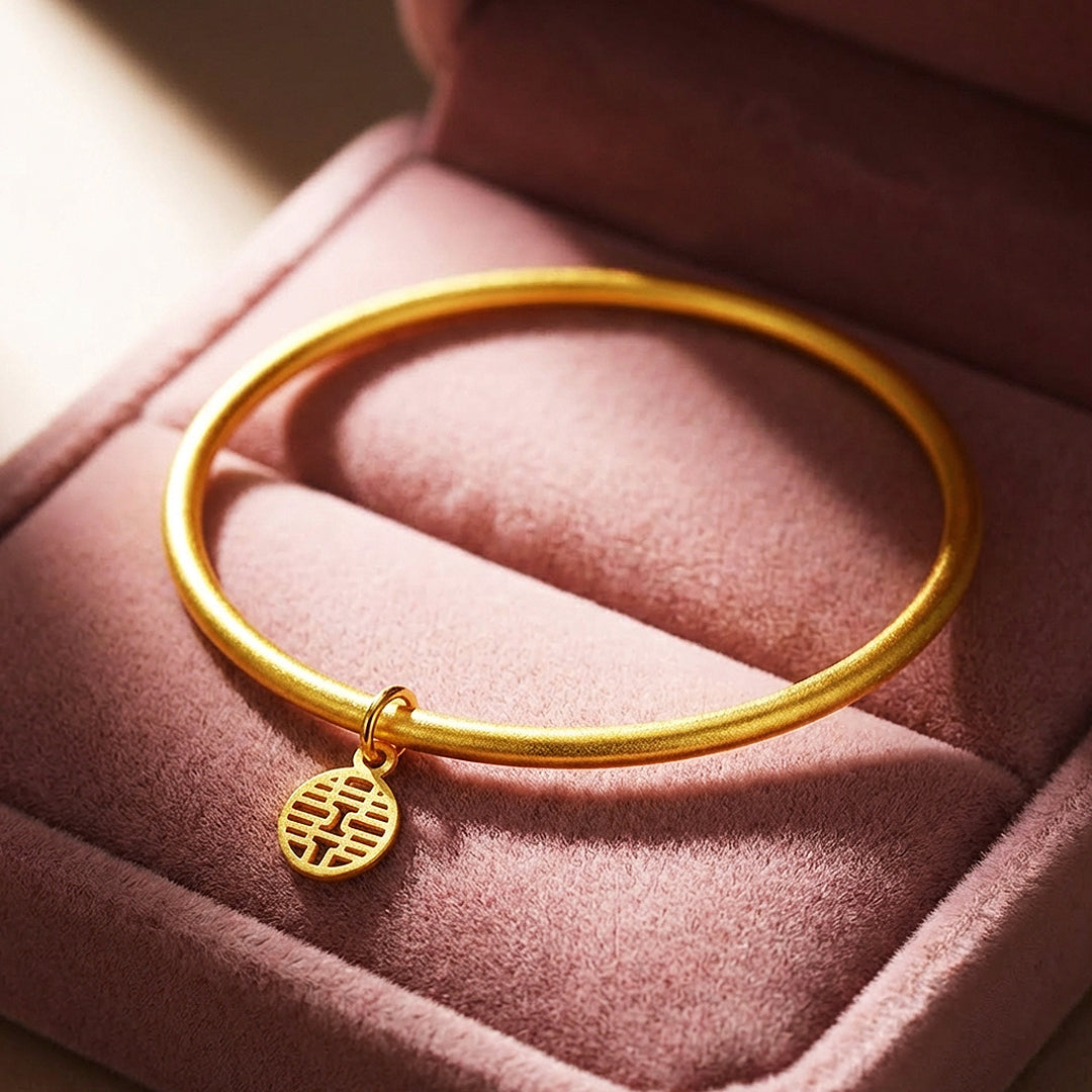 Fu Xi Charm Gold Bangle | Luxe6373 - bangle | Singapore Jewellery, Wedding Rings &amp; Gifts | Same Day Delivery | Tiara.com.sg