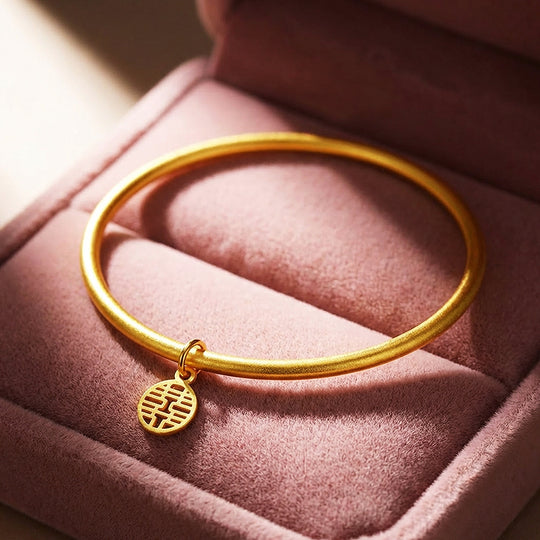 Fu Xi Charm Gold Bangle | Luxe6373 - bangle | Singapore Jewellery, Wedding Rings &amp; Gifts | Same Day Delivery | Tiara.com.sg