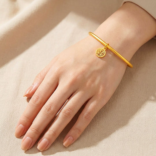 Fu Xi Charm Gold Bangle | Luxe6373 - bangle | Singapore Jewellery, Wedding Rings &amp; Gifts | Same Day Delivery | Tiara.com.sg