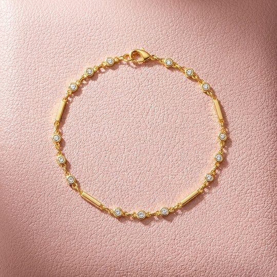 Bar &amp; Bezel Solitaire Chain Bracelet | Luxe6424