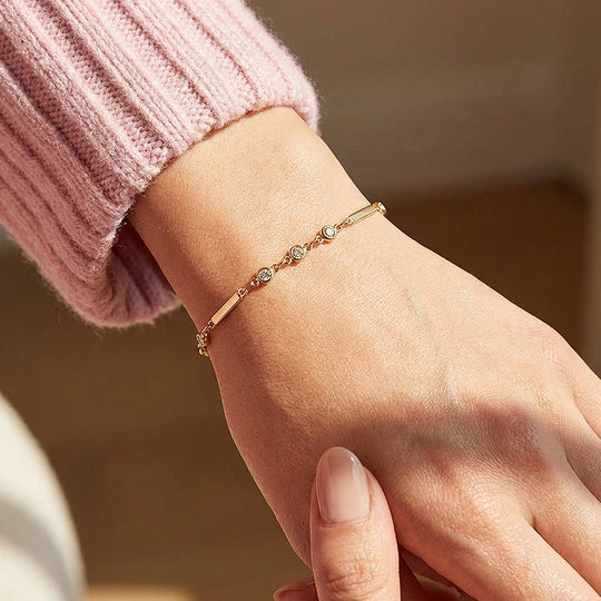 Bar &amp; Bezel Solitaire Chain Bracelet | Luxe6424