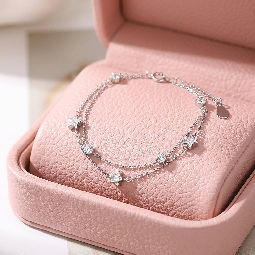 Star Charm Silver Bracelet | Luxe6448