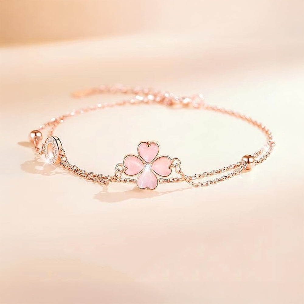 Cat’s Eye Clover Bracelet | Diamond Simulant | Luxe6452 - bangle | Singapore Jewellery, Wedding Rings & Gifts | Same Day Delivery | Tiara.com.sg