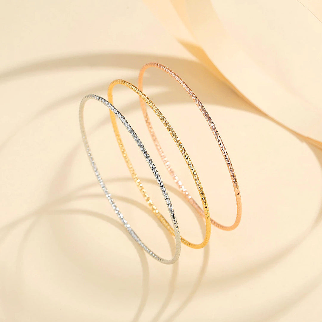 Diamond-Cut Gold Stacking Bangle Bracelet | Luxe6499 - bangle | Singapore Jewellery, Wedding Rings & Gifts | Same Day Delivery | Tiara.com.sg