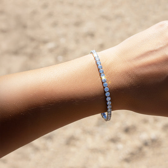 Classic Tennis Bracelet | White Gold | Diamond Simulant | Luxe6518 - Bracelet | Singapore Jewellery, Wedding Rings &amp; Gifts | Same Day Delivery | Tiara.com.sg