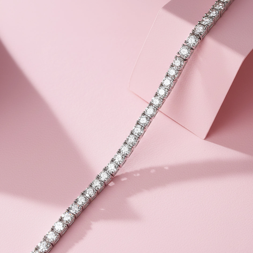 Classic Tennis Bracelet | White Gold | Diamond Simulant | Luxe6518 - Bracelet | Singapore Jewellery, Wedding Rings &amp; Gifts | Same Day Delivery | Tiara.com.sg