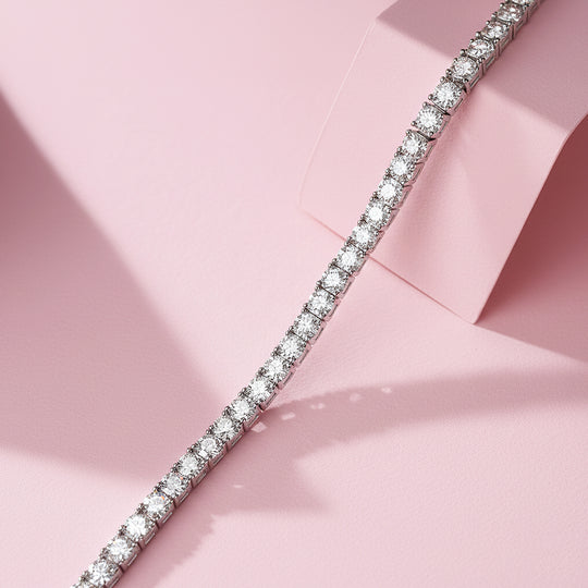 Classic Tennis Bracelet | White Gold | Diamond Simulant | Luxe6518 - Bracelet | Singapore Jewellery, Wedding Rings &amp; Gifts | Same Day Delivery | Tiara.com.sg
