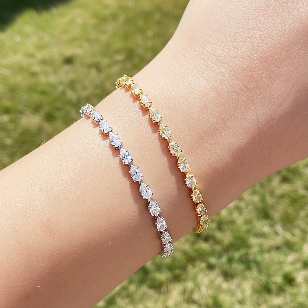 Teardrop Pear-Cut Tennis | 18K Gold & White Gold | Luxe6519 - Bracelet | Singapore Jewellery, Wedding Rings & Gifts | Same Day Delivery | Tiara.com.sg