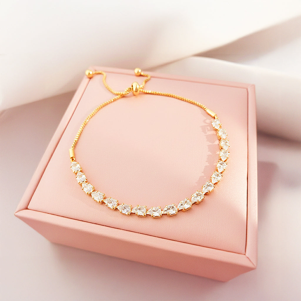 Teardrop Pear-Cut Tennis | 18K Gold &amp; White Gold | Luxe6519 - Bracelet | Singapore Jewellery, Wedding Rings &amp; Gifts | Same Day Delivery | Tiara.com.sg