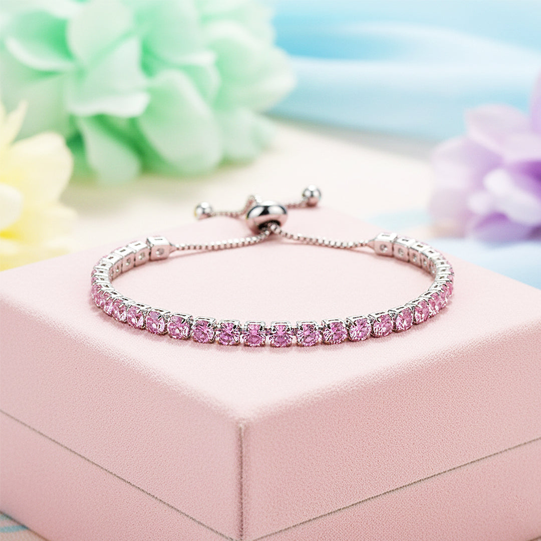Bolo Tennis Bracelet | White Gold | Diamond Simulant | Luxe6520 - Bracelet | Singapore Jewellery, Wedding Rings &amp; Gifts | Same Day Delivery | Tiara.com.sg