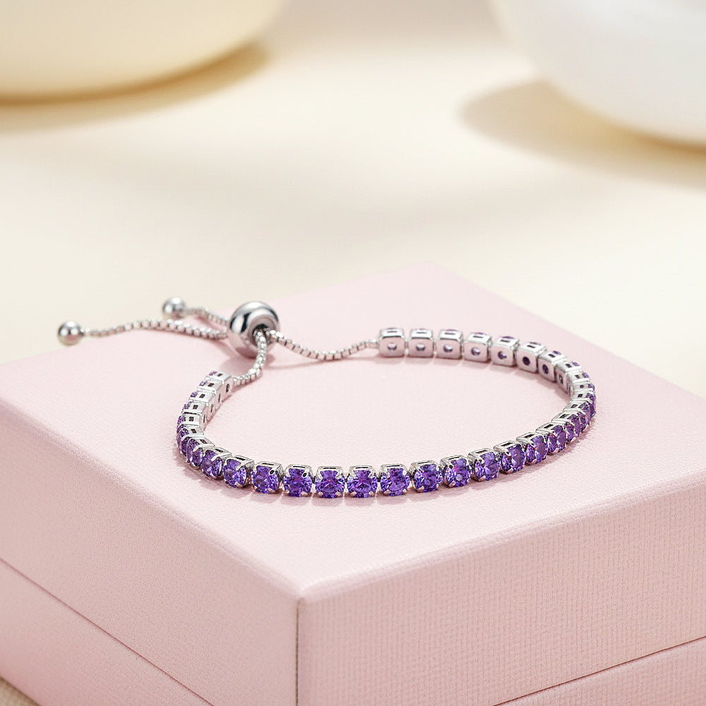 Bolo Tennis Bracelet | White Gold | Diamond Simulant | Luxe6520 - Bracelet | Singapore Jewellery, Wedding Rings & Gifts | Same Day Delivery | Tiara.com.sg