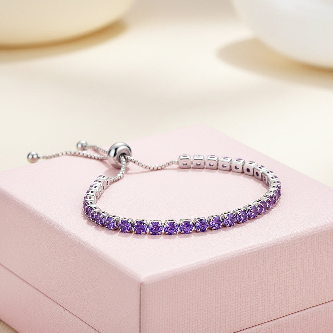 Bolo Tennis Bracelet | White Gold | Diamond Simulant | Luxe6520 - Bracelet | Singapore Jewellery, Wedding Rings &amp; Gifts | Same Day Delivery | Tiara.com.sg